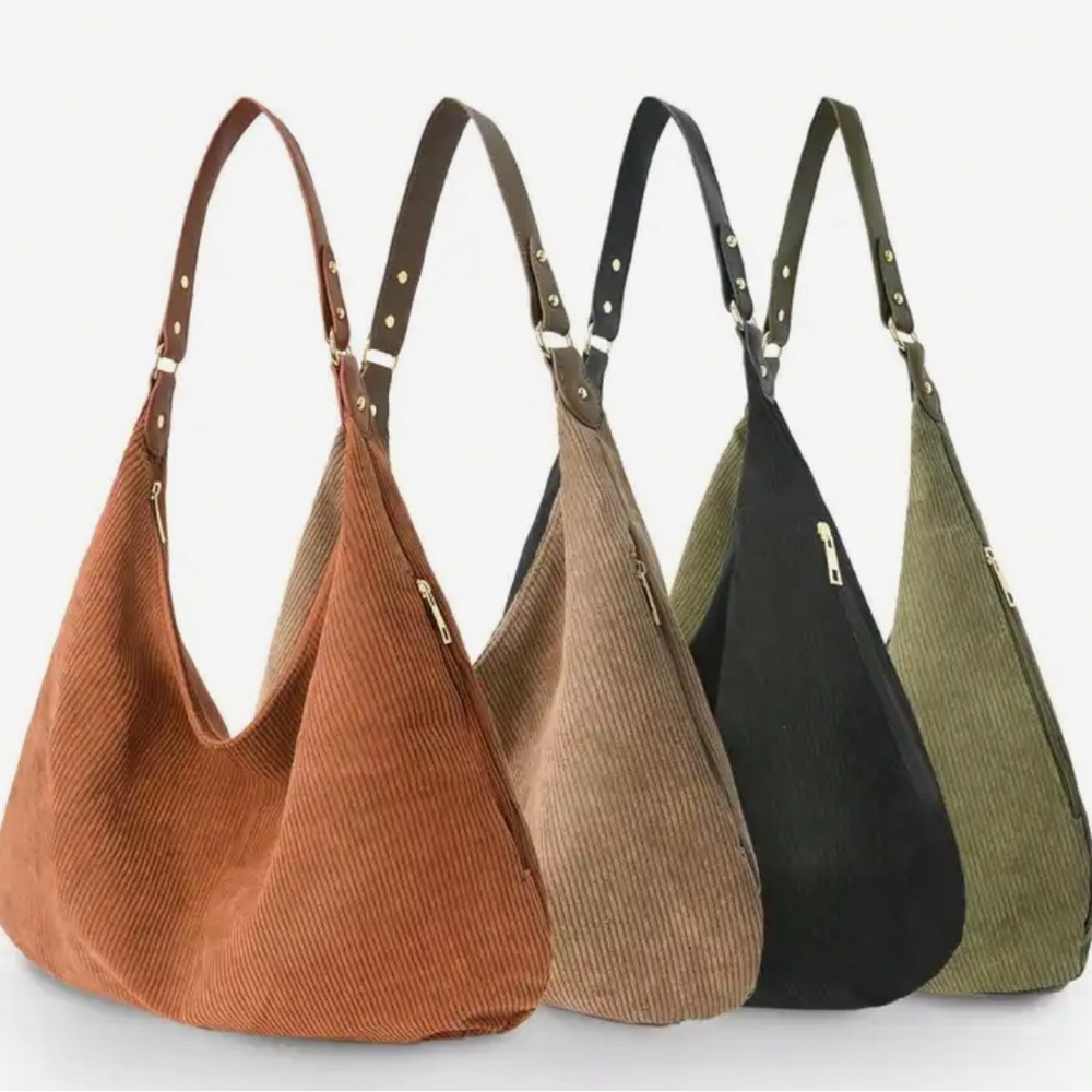 Corduroy shoulder bags